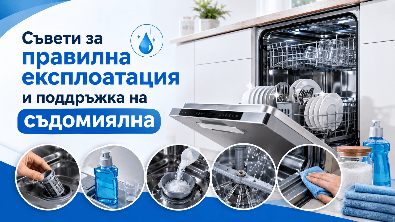 Съвети за правилна експлоатация и поддръжка на съдомиялна машина